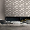 papel de parede affinity af24550 Modern living room with grey tiles, seamless design, luxurious interior background.