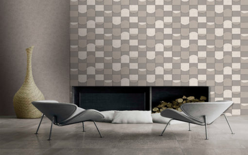 papel de parede affinity af24550 Modern living room with grey tiles, seamless design, luxurious interior background.