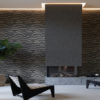 papel de parede affinity af24570 Modern living room with gray tiles, seamless design, luxurious interior background.